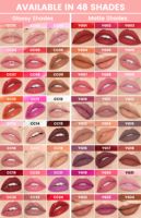 Brillant à lèvres logo personnalisé tenue longue durée 24 heures 6ml savoureux aromatisé paillettes brillant dodu lèvre teinte brillant à lèvres