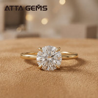 ATTA Vente Flash Bagues de Fiançailles et Alliances Plaqué Or Moissanite pour Femme Parures de Bijoux