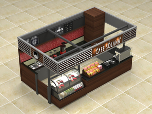 Venta caliente diseño Vintage café quiosco centro comercial diseño personalizado Café Bar mostrador con muebles superiores en cafetería para la venta - Product Image 4