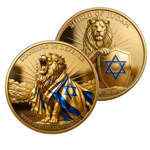 Moneda Conmemorativa del León de Judá, Defensa de Israel, Artesanía en Metal, Decoración con Temática de la Fe Judía, Regalo Coleccionable - Product Image 1
