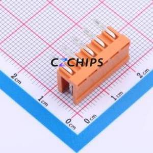 JL396R-39605O01 Plug-in Terminal Block Bent Lead Through Hole,P=3.96mm Connector Board-to-Board / Socket Open 1x5P 3.96mm Orange - Product Image 2