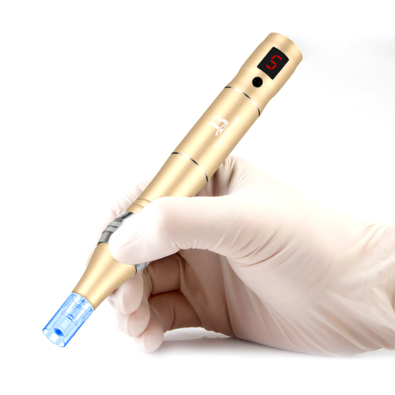 Перезаряжаемая Дерма-ручка со светодиодным дисплеем, Дерма-ручки с микроиглами для удаления акне и ухода за кожей