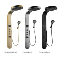 Ensemble de douche intelligent numérique à LED noir mat, hydromassage, panneaux de douche étanches, numéro 1
