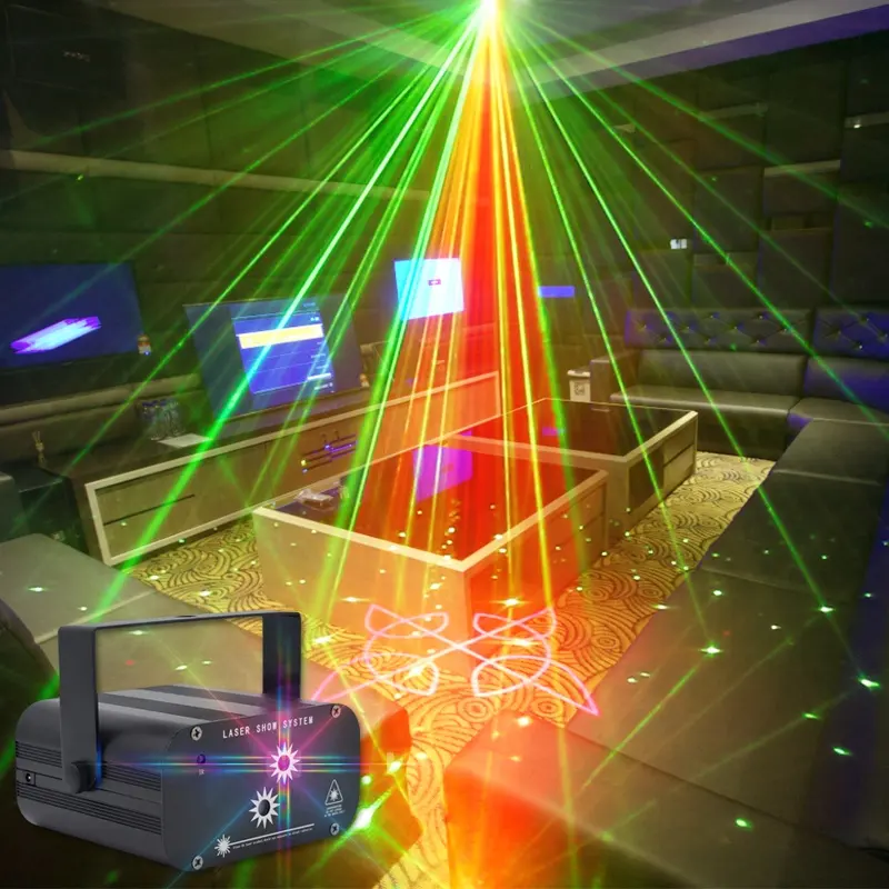 YSH 2 Holes 48 Patterns Laser dj strobe lightStage Light Disco DJ Party Lights KTV Projector Colorfu Effect for Bar Club