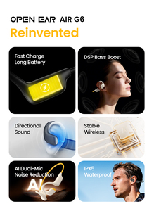G6 Smart Earphone Air Conduction <strong>Headset</strong> Dual Noise Cancellation Answer Call Music Voice Assistant Fast Charging Headphones - Product Image 4