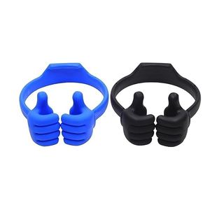Soporte de Escritorio para Teléfono Móvil, Diseño con Agarre de Silicona Azul y Negro para el Pulgar - Product Image 1