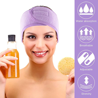 Großhandel: Individuelles Logo Spa Yoga Gesichts-Stirnband aus Frottee, verstellbar mit Klettverschluss, Make-up-Kopfwickel für Gesichtspflege