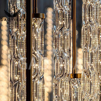 Paravent en verre cristal OEM, cloison en acier inoxydable 304, séparation pour salon et restaurant, projet de design