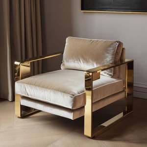 Velvet Sectional High Quality Living <b>Room</b> Sofas Fabric Italian Design Furniture Italian Single Sofa <b>Chair</b> - Product Image 6