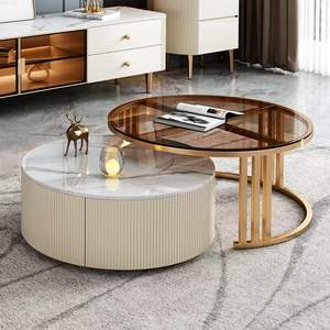 Gabinetes de unidad de Tv de lujo directos de fábrica, soporte de Tv moderno y <span class=keywords><strong>mesa</strong></span> de centro con cajón, juego de <span class=keywords><strong>mesa</strong></span> de Tv retráctil, apartamento pequeño - Product Image 3