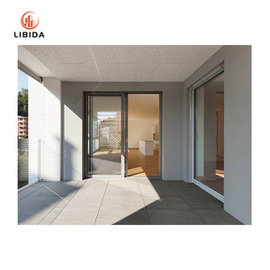 Système de patio avec porte coulissante en verre et aluminium à double vitrage avec moustiquaire pour salon et balcon - Product Image 3