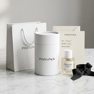 Custom Sleek Minimalist Round Paper Tube Cylinder <b>Box</b> for Niche Perfume Fragrance <b>Bottle</b> Custom Logo Modern Design Wholesale - Product Image 1