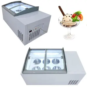 Gelato ice cream freezer display hard ice cream showcase with stainless steel box