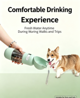 Bouteille d'eau portable en ABS pour animaux de compagnie, distributeur d'eau pour chien, récipient de voyage pour eau et nourriture, capacité de 400 ml pour chiens et chats