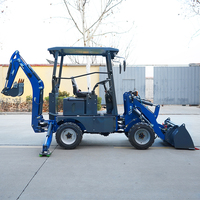 Loader Mini Backhoe 4x4 Bersertifikasi CE EPA, Bertenaga Listrik & Diesel, Mesin Penggali Kompak, Harga Pabrik
