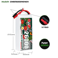 GAONENG GNB 4S 14.8V 26000mAh 40C 80C XT150 RC LiPo Batterie Drone à grande échelle Agriculture Quadcopter UAV Aircraft Race Truck