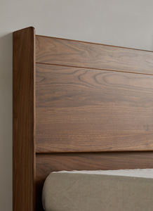 XUXIE Современный японский стиль каркас кровати из массива дерева Королевский размер из черного ореха для спальни полноразмерная кровать в одноместном/двухместном варианте - Product Image 5