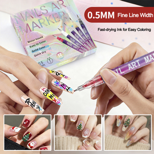 Marqueurs pour nail art FOX FEEL, 12 couleurs, matériau PET, stylo de <span class=keywords><strong>dessin</strong></span> et de peinture DIY, stylo à points pour graffiti - Product Image 4