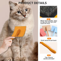 Brosses et peignes de toilettage pour animaux de compagnie, outil pour poils longs et courts, brosse à poils en bois, vente en gros