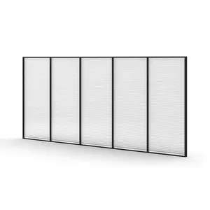 Aluminium Frame Bathroom Folding Movable Room Partition Divider Office Glass Partition Wall