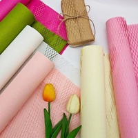 Papier en Gros en Rouleaux et Feuilles en Maille Nid d'Abeille pour Bouquets Floraux, Emballage Cadeau et Papier d'Art