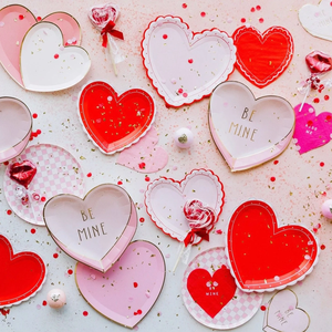 Juego de Vajilla Desechable para Fiesta de San Valentín DAMAI, Plato de Papel para Fiesta con Corazón Rojo y Rosa - Product Image 1