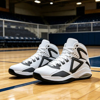 Échantillon rapide : Baskets montantes rétro sport en cuir premium pour hommes, personnalisables (OEM/ODM), fabricant de chaussures de basketball entièrement personnalisables