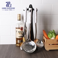 Petit quantité minimale de commande prêt à expédier 201ss gadgets de cuisine casseroles et poêles accessoires ensemble d'ustensiles de cuisine en marbre avec poignée en plastique