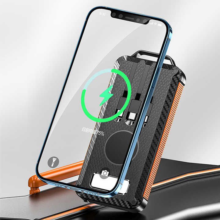 Best Selling Items Outdoor Waterproof Portable Solar Energy Power Bank Fast Charging Power Bank With Cable