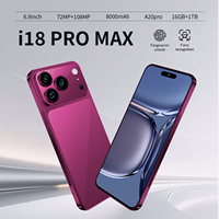 Tersedia 18 PRO MAX 5G Octa-core Layar HD 120Hz Bahasa Inggris Android 15 LTE 16+1TB 108MP Smartphone OLED 7,3 inci Bahasa Prancis/Spanyol