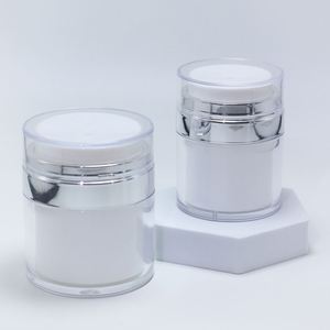 Pot à pompe sans air 15/30/50g, flacon vide en acrylique pour crème, rechargeable, cosmétique, facile à utiliser, conteneur portable, outils de maquillage de voyage - Product Image 4