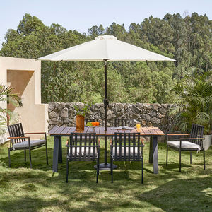 Foshan Darwin extérieur meubles en rotin luxe extérieur teck bois <span class=keywords><strong>Table</strong></span> à manger <span class=keywords><strong>8</strong></span> 10 <span class=keywords><strong>personnes</strong></span> sièges Patio <span class=keywords><strong>jardin</strong></span> rotin chaises <span class=keywords><strong>ensemble</strong></span> - Product Image 1
