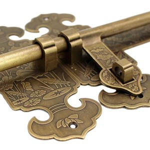 Xinyang Guyi Metal Manufacturing Co., Ltd. Cerradura de Cerrojo de Latón Estilo Chino C-12 para Puerta de Madera, Diseño Retro, Superficie Pulida - Product Image 2