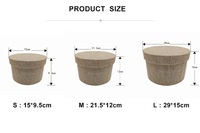 Boîte d'emballage ronde beige 3-en-1 AM-GPA77 Ammy pour mariage, boîte vide, boîte cadeau pour ranger des articles cylindriques