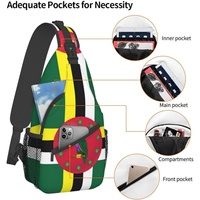Sac à bandoulière avec drapeau de la Dominique, sac à dos patriotique de grande capacité, sac à dos de voyage et de randonnée, sac à bandoulière pour hommes et femmes, personnalisé