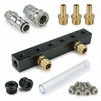 Collecteur de refroidissement liquide multi-ports en aluminium usiné CNC, 6 ports, distribution de liquide de refroidissement, pièces de précision usinées CNC personnalisées
