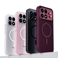 Pour Xiaomi Poco F9 Ultra Étui de téléphone magnétique translucide mat anti-rayures TPU+PC Coque arrière antichoc pour Redmi K100 Pro Max