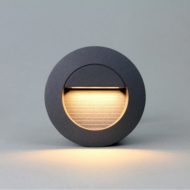Round Led Stair Light 3W AC85-265V IP65 Step Light Living Room Waterproof Fashion Recessed Wall Lamp Garden Light