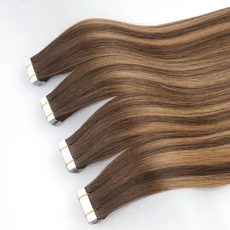 Cinta de extensiones de cabello humano Remy europeo al por mayor en extensiones de cabello humano