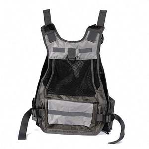 Échantillon gratuit, vente en gros d'usine, gilet de pêche à la mouche en polyester imperméable, respirant avec sac à dos - Product Image 6