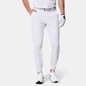 Custom Logo Lightweight Zipper Elastic Cuffed Ankle Four-Way Stretch Waist Outdoor Jogger Sports Sweat Pants Men Golf Trousers