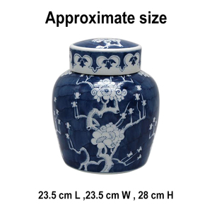 Qianrui Màu Xanh Trắng Hoa Mận Sứ Jar-Bền Truyền Thống Trung Quốc Nghệ Thuật Trang Trí Nội Thất/Tưởng Niệm Container 3-Năm Bảo Hành Trung Quốc - Product Image 2