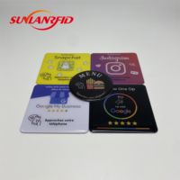 Etiqueta NFC SUNLAN con Logotipo Personalizado Impreso de 100 mm x 25 mm, PVC Impermeable y Resistente a la Intemperie, Tarjeta RFID de 13.56 MHz, Acceso a Redes Sociales y Teléfono