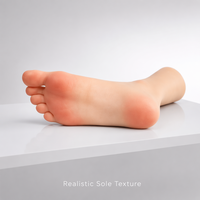 Modèle de pied en silicone platine, pied entier pour présentation et pratique d'art des ongles, taille 37, mannequin squelette féminin en moulage de corps réel