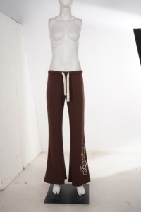 Women's <b>Low</b> <b>Rise</b> Drawstring <b>Flare</b> Leg Sweatpants Letter Print Soft Knit Casual Lounge Y2K Wide Leg Trousers Autumn - Product Image 6