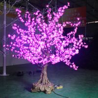 Arbre led à projection Unique de 5m, feuille de ginkgo rvb