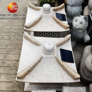 فانوس حديقة زن خارجي يعمل بالطاقة الشمسية مع إضاءة تلقائية، مصنوع من الحجر الطبيعي بتصميم ياباني على شكل باغودا مع إضاءة LED - Product Image 5