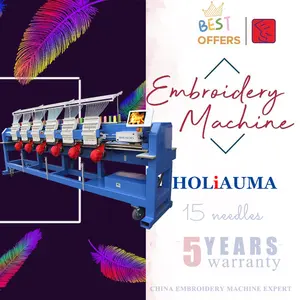 5 years warranty multi head embroidery machine dahao A18 15 needle cheap 6 head computerized embroidery machine price for sale