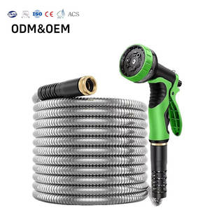 Manguera de Jardín de Acero Inoxidable de 30 Metros con Pistola Rociadora de 10 Funciones, Anticorrosión y Enrollable, Exclusiva para Comercio Transfronterizo - Product Image 1