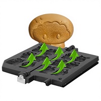 Machine à gaufres Blios de qualité alimentaire à prix d'usine, haute efficacité, en acier inoxydable, 220V 50Hz 60Hz pour la restauration commerciale